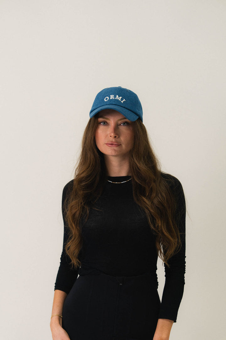 Casquette denim brodée signature