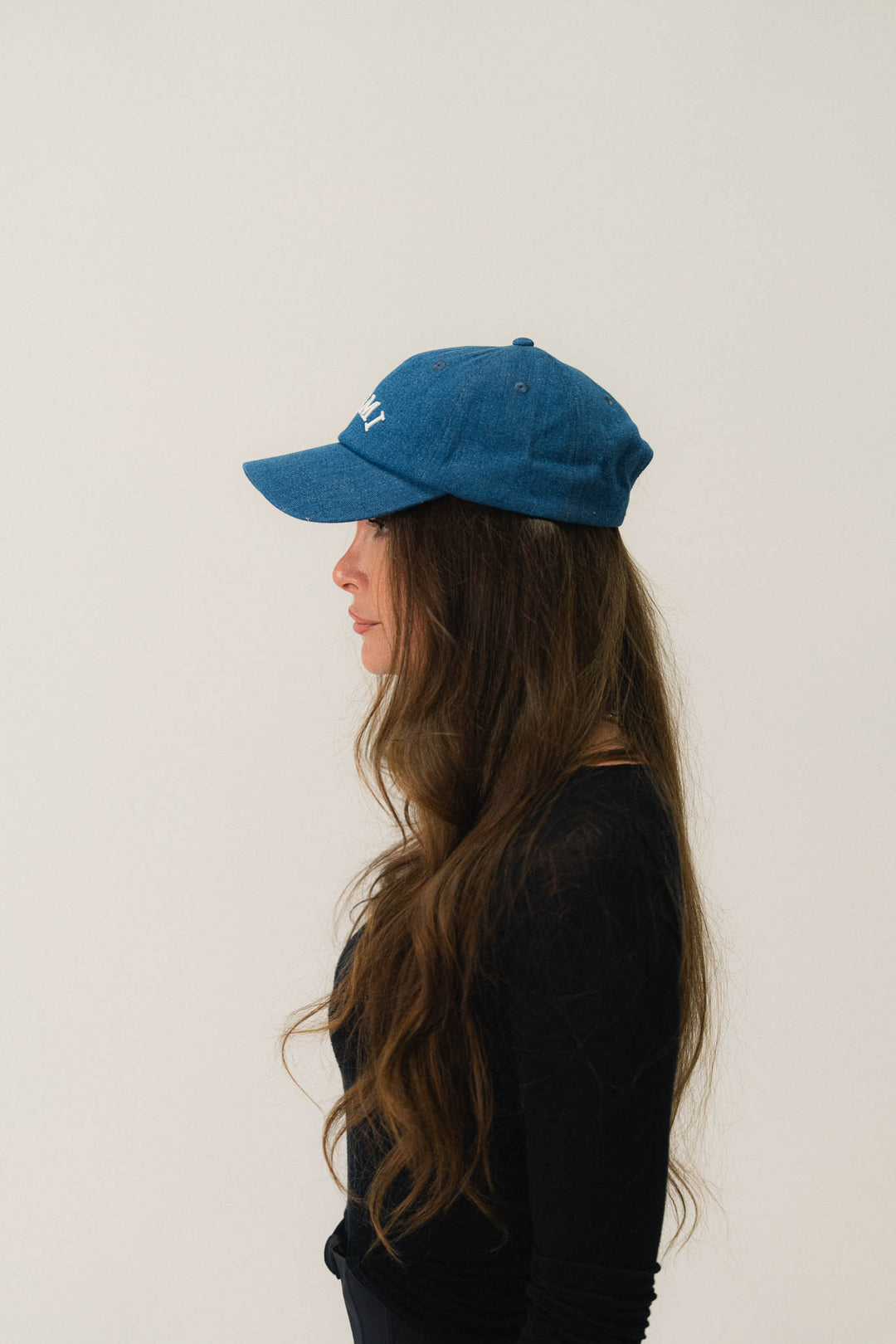 Casquette denim brodée signature