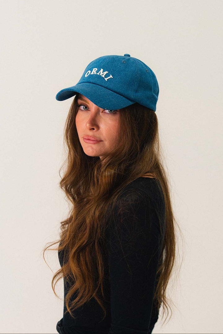 Casquette denim brodée signature