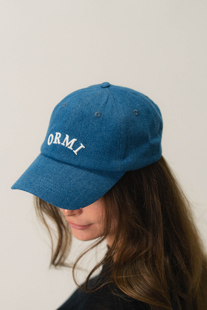 Casquette denim brodée signature