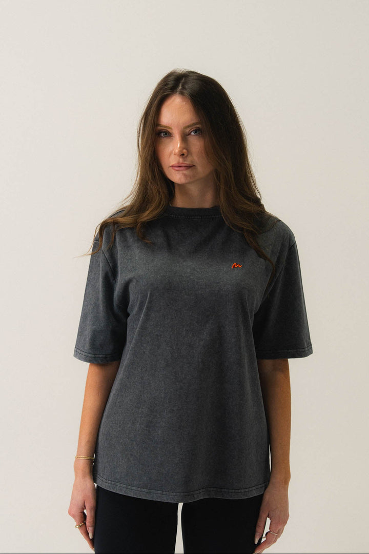 T-shirt oversize en coton délavé Gris