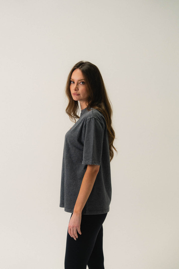 T-shirt oversize en coton délavé Gris