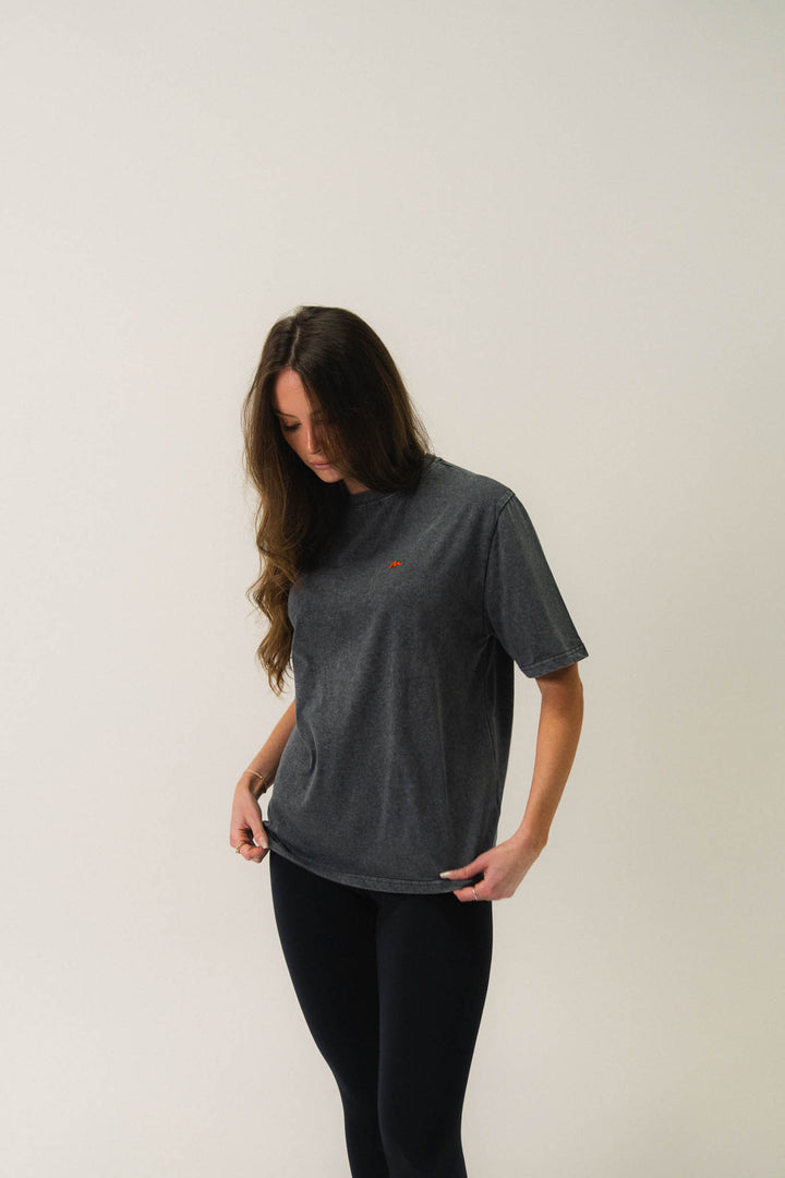 T-shirt oversize en coton délavé Gris
