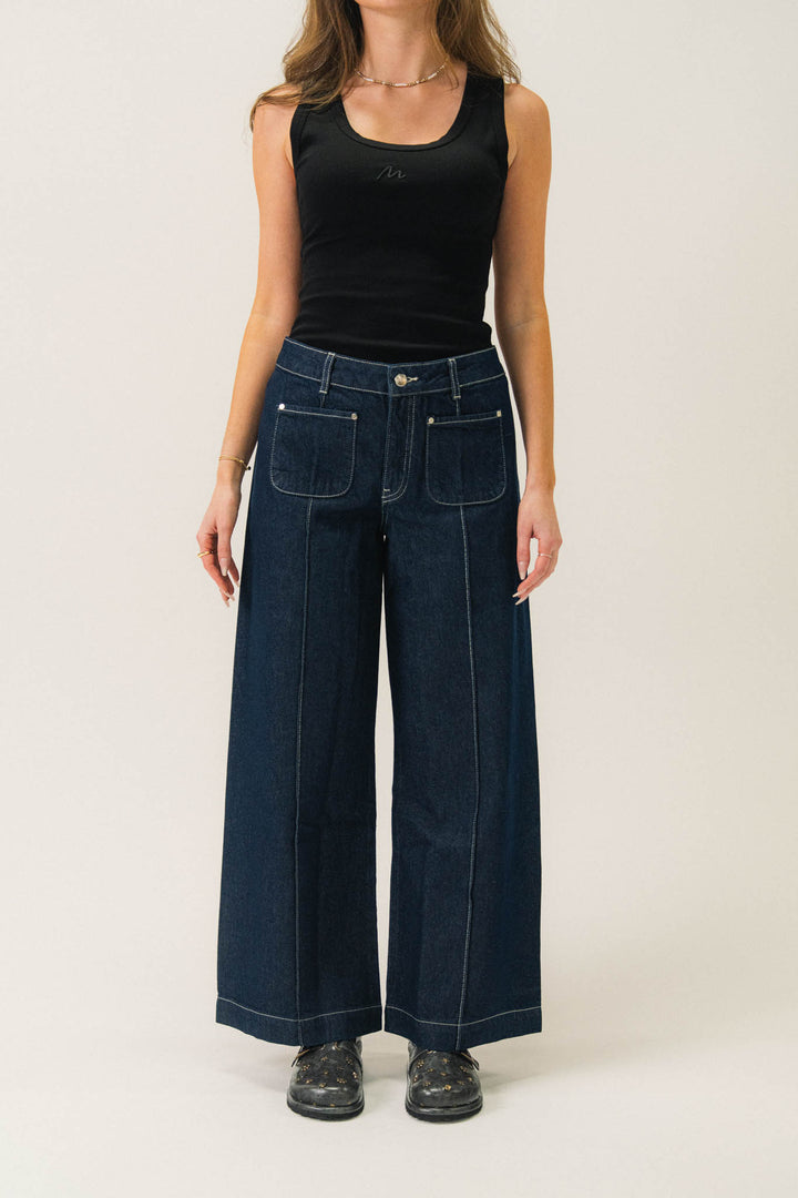 Jean droit en denim brut