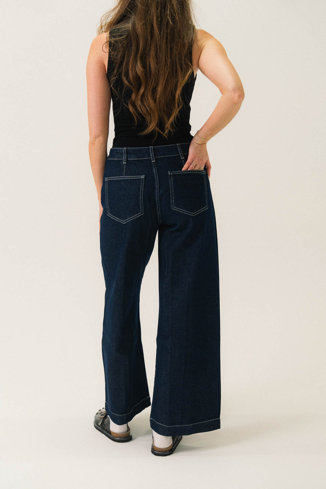 Jean droit en denim brut