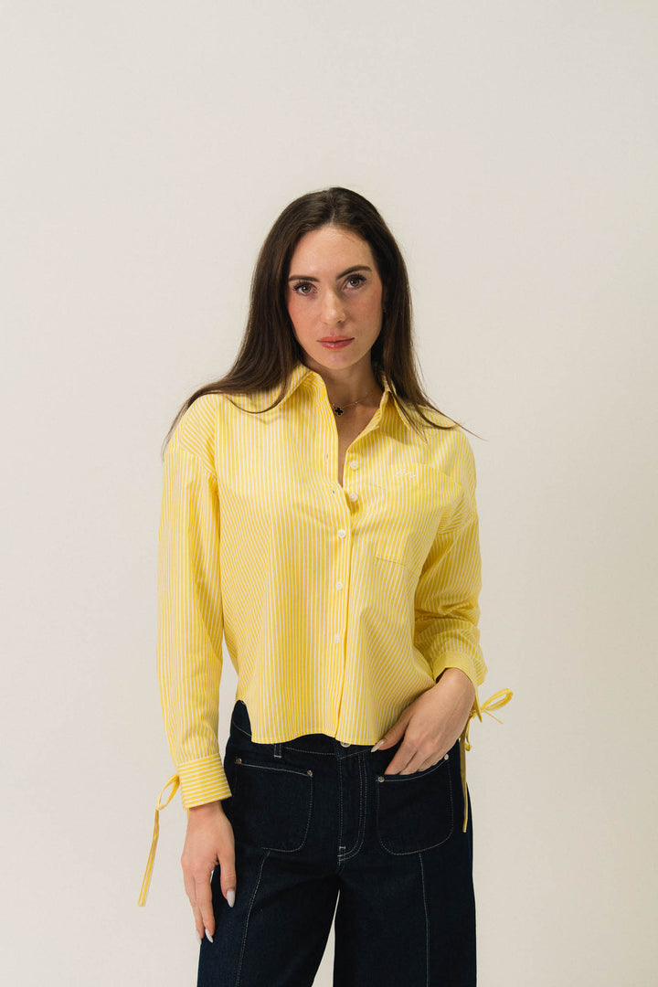 Chemise rayée à manches nouées Mimosa