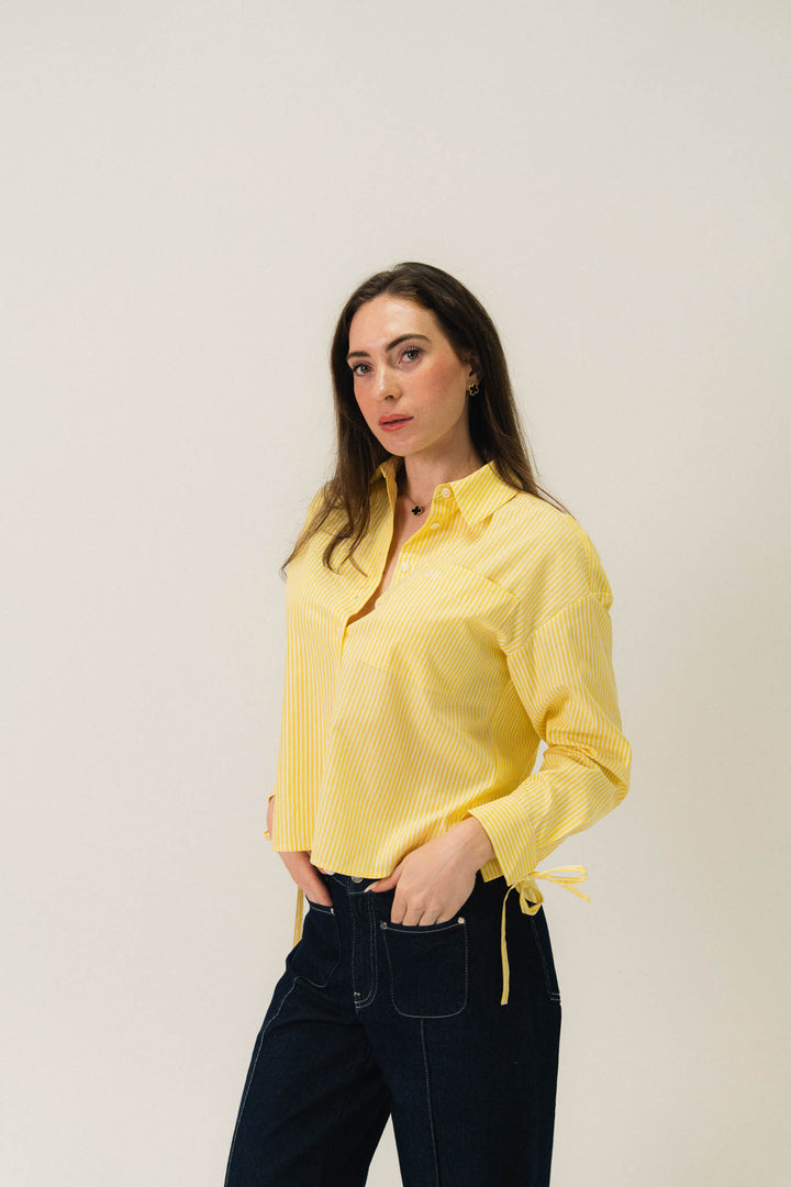 Chemise rayée à manches nouées Mimosa